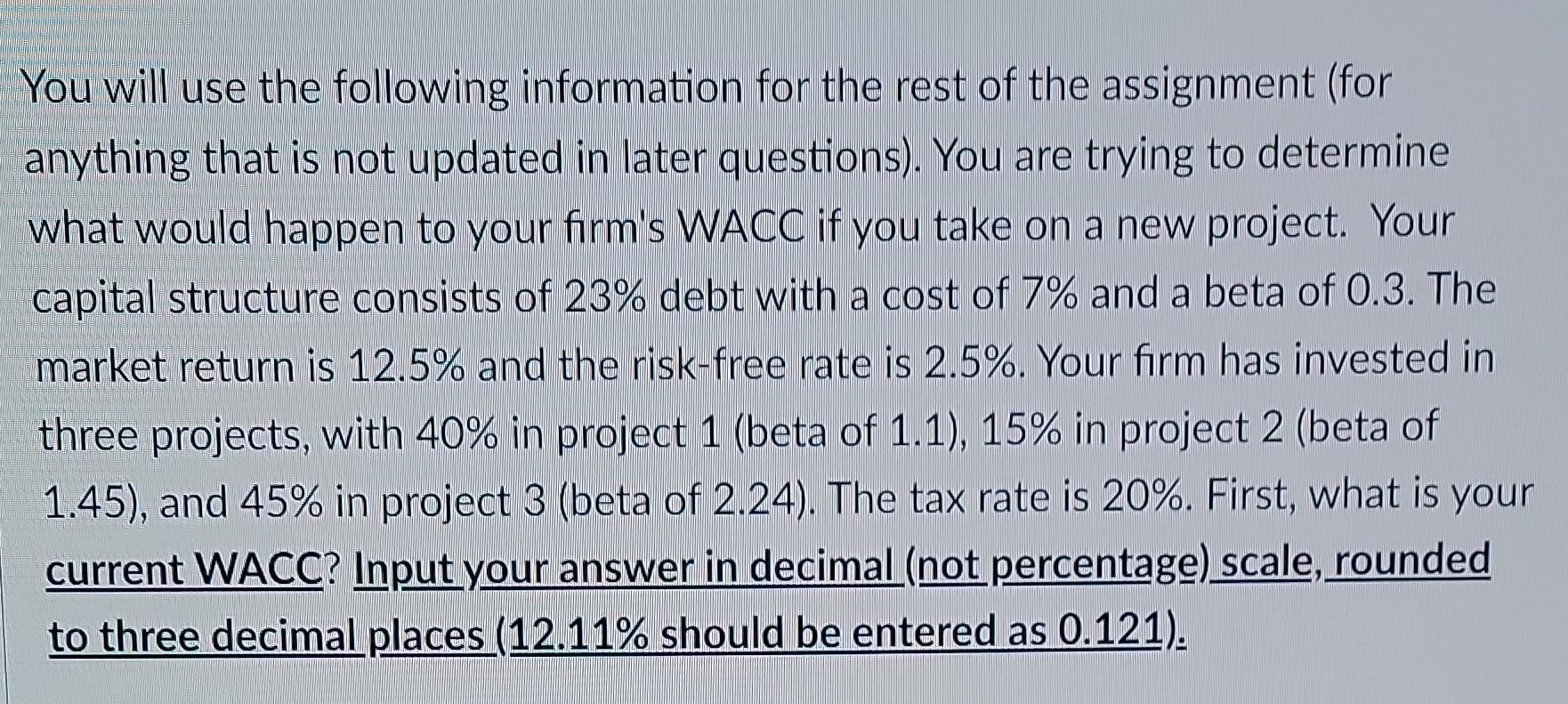 that you found a new asset beta of 1.506. What would the