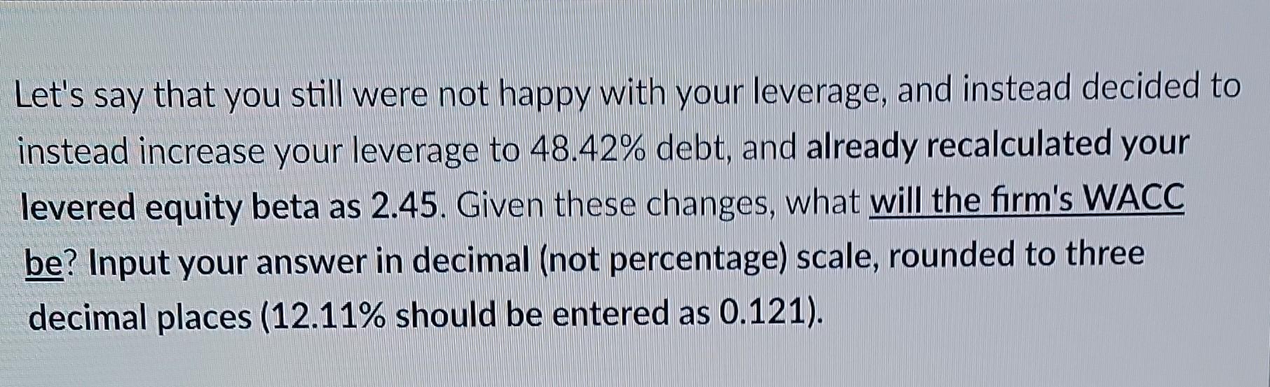 assignment (for anything that is not updated in later questions). You are