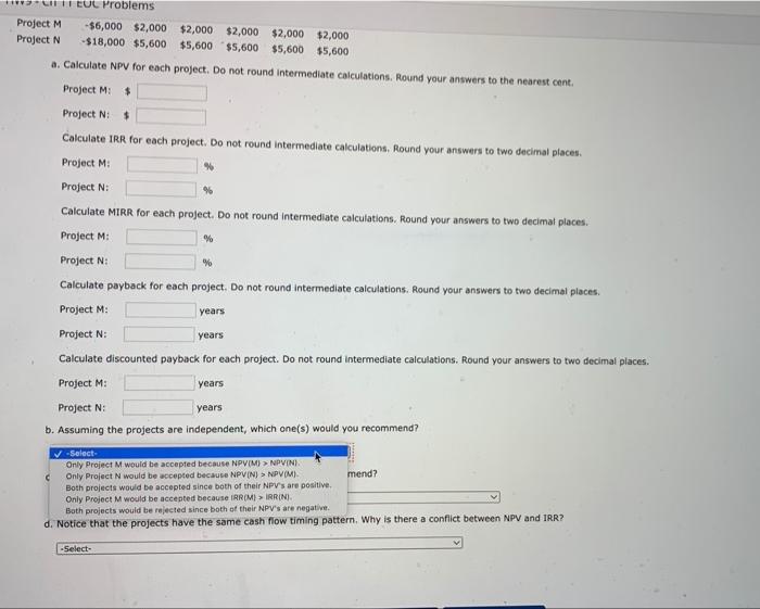 this year's capital budget. After-tax cash flows, including depreciation, are as fallaws: