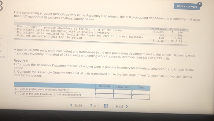  B. Check my work Data concerning a recent period's activity in