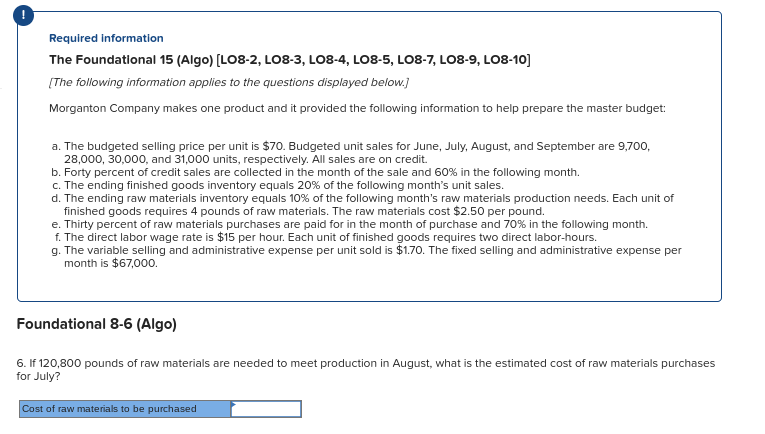 IF POSSIBLE PLEASE SHOW WORK, THANK YOU Required Information The Foundational