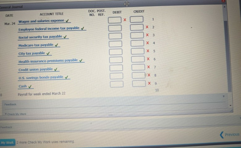 the Social Security column.) Total the amount columns. Round your answers to