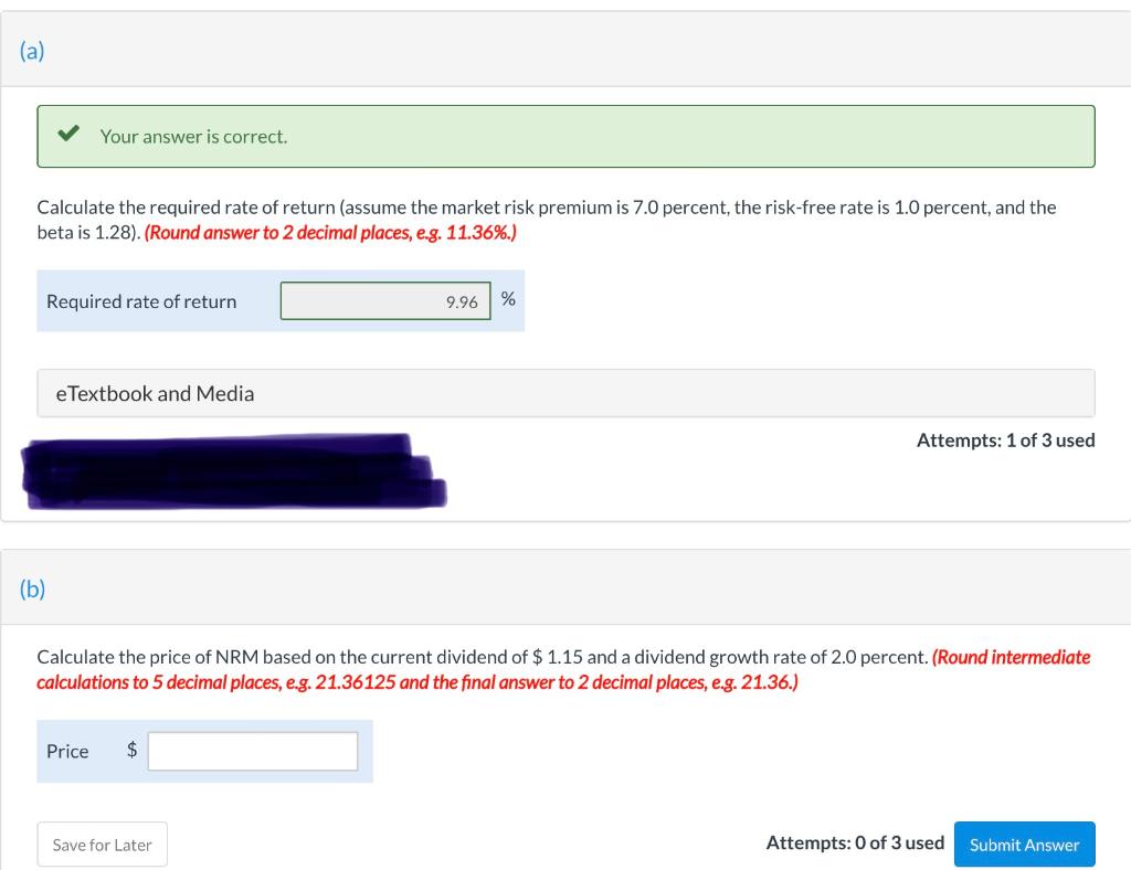 CAN YOU PLEASE ANSWER PART B AND SHOW STEP BY STEP CALCULATIONS.