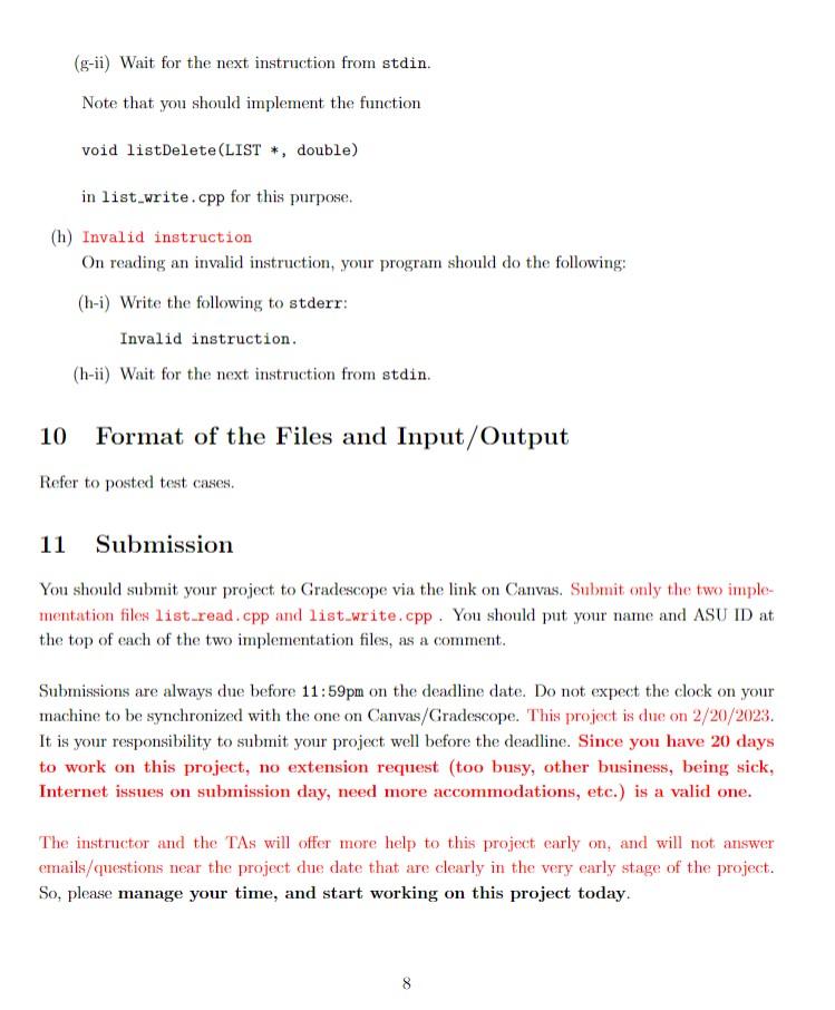 Linux platform. Your project will be graded on Gradescope, which uses the