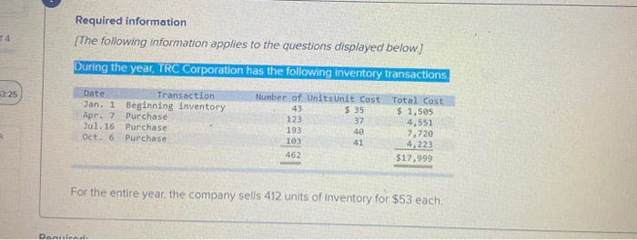  please help!! due by lunch central time zone 14 Required information