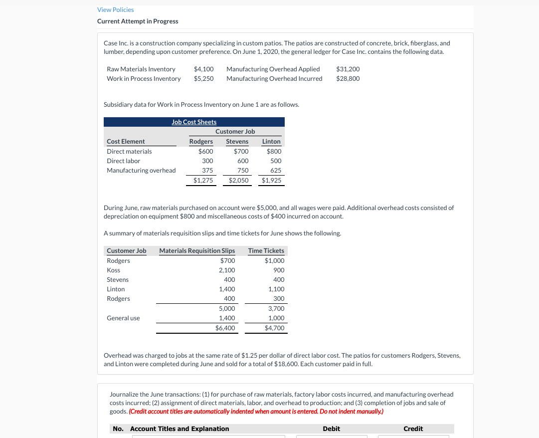 View Policies Current Attempt in Progress Case Inc. is a construction