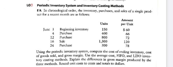 03 Periodic Inventory System and Inventory Costing Methods E 9. In