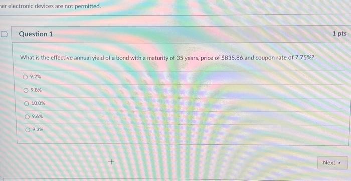  electronic devices are not permitted. Question 1 What is the effective