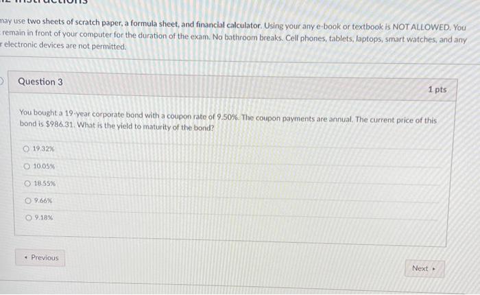 of $835.86 and coupon rate of 7.75% ? 9.2% 98% 10.0% 9.6%