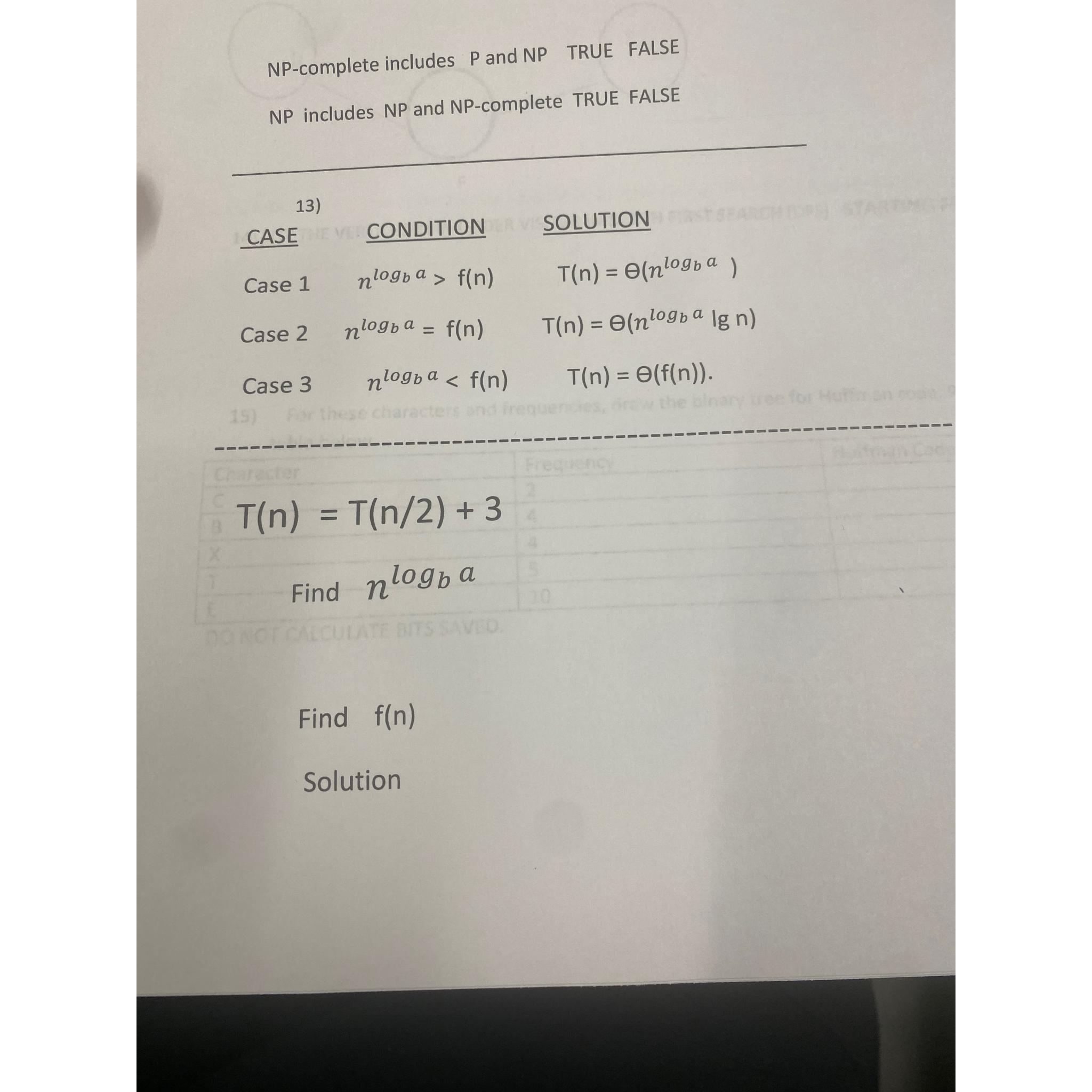  NP-complete includes P and NP TRUE FALSE NP includes NP and