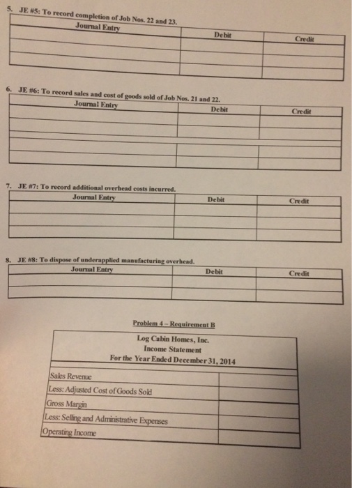 to account for its jobs, which are prefabricated houses. As of January
