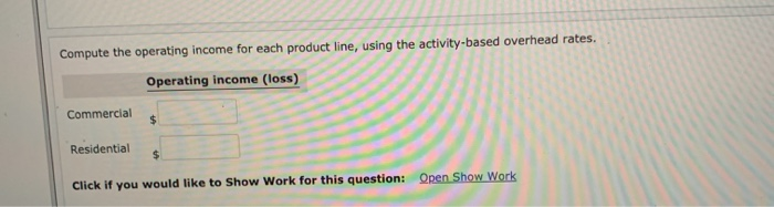residential customers. The following information relates to its budgeted operations for the