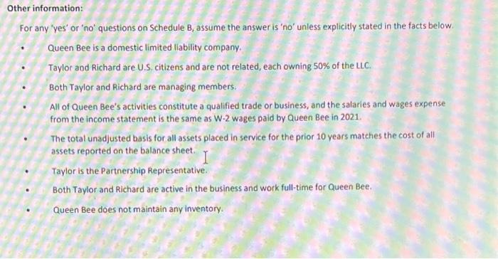 upon the facts presented below. If required information is missing, use reasonable