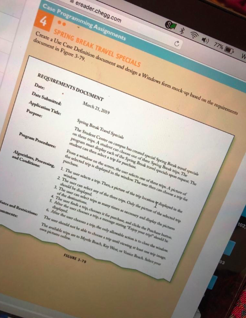  Create a Use Case Definition document and design a Windows form