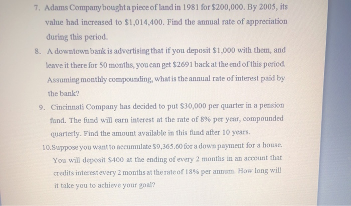 1. If you deposit money today into an account that pays 6
