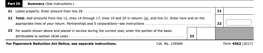depreciation) that Javier Sanchez can claim with respect to this asset in
