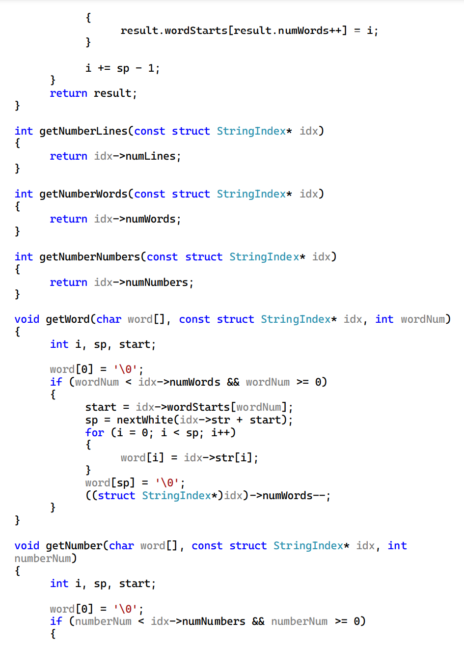 * Return the index of the next whitespace. * @param str -