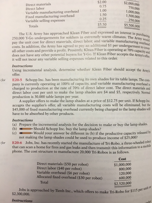  Need help on E20-5 only, thank you The U.S. Army has