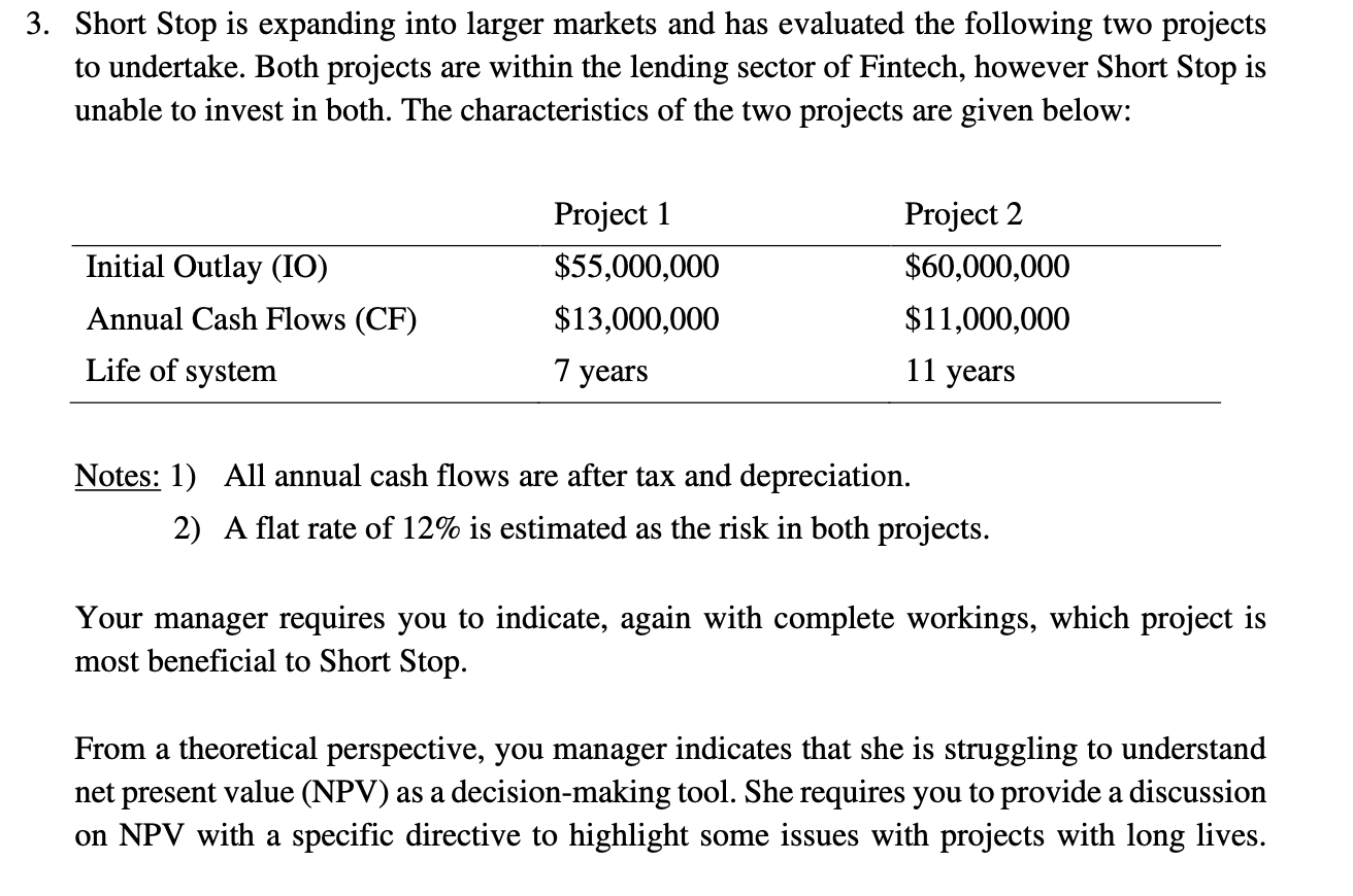 Calculate using formula (No Excel): Short Stop is expanding into larger markets