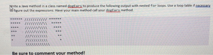  rite a Java method in a class named degEars to produce