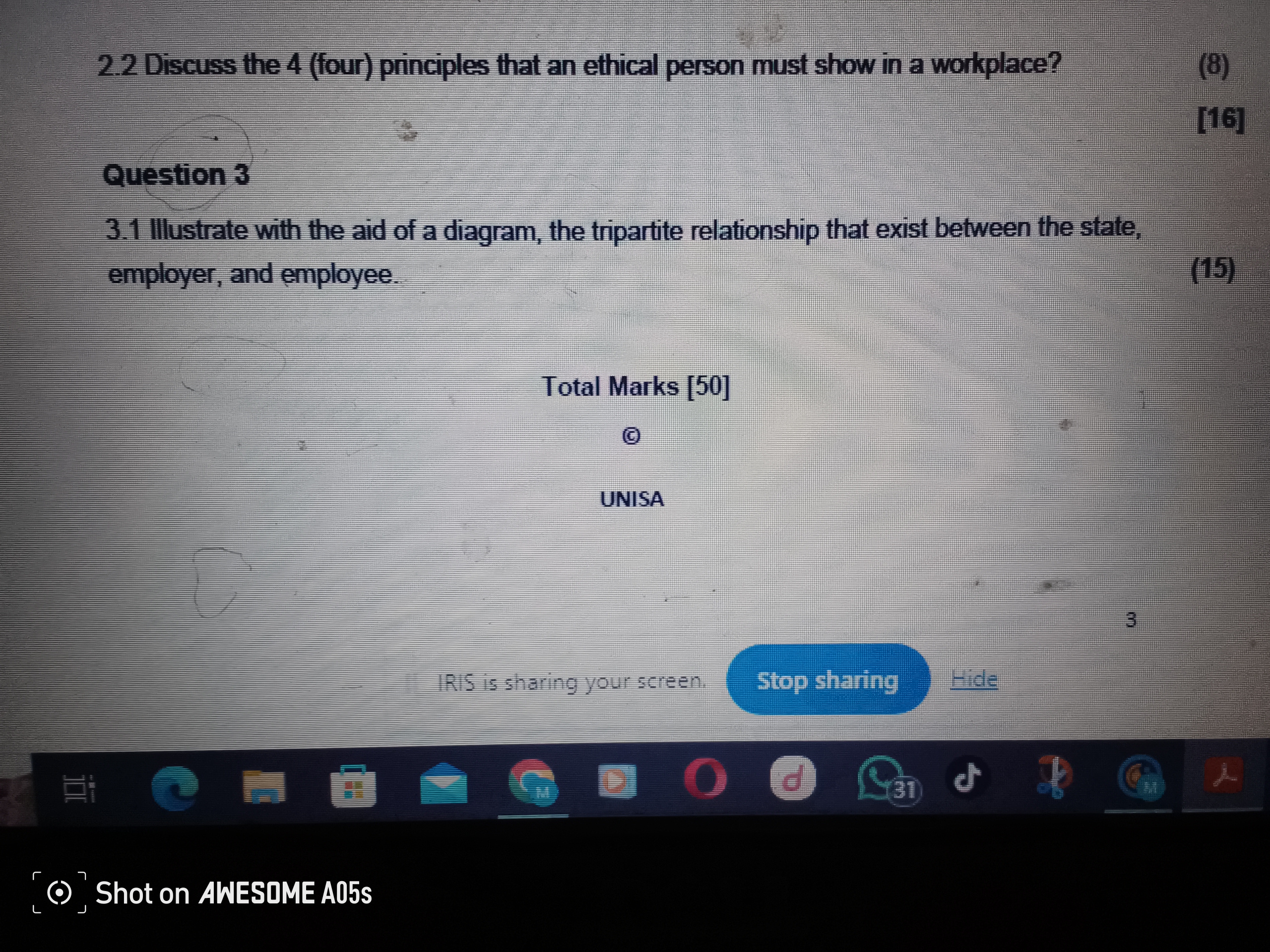  2.2 Discuss the 4(four) principles that an ethical person must show