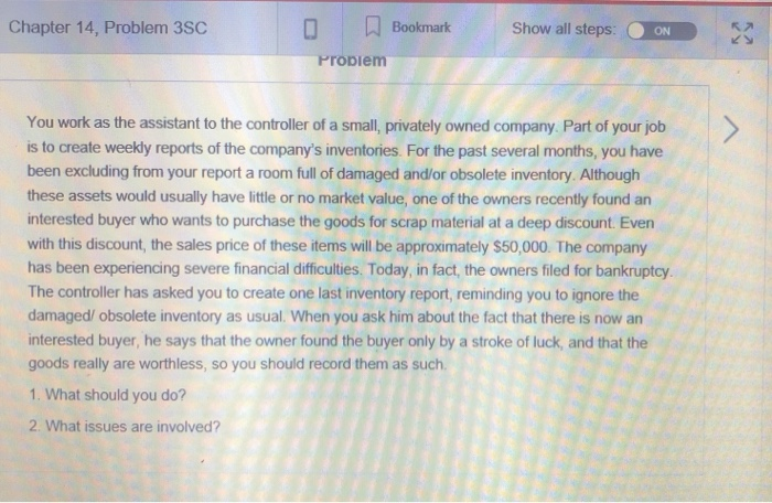  Chapter 14, Problem 3SC Bookmark Show all steps: ON Problem You