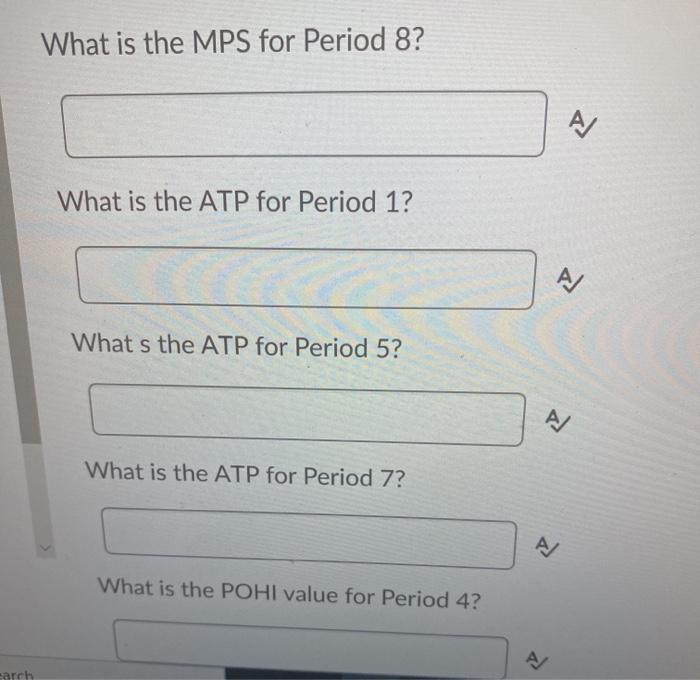 & Master Production Schedule 7 Period 1 2 Demand 35 40 3