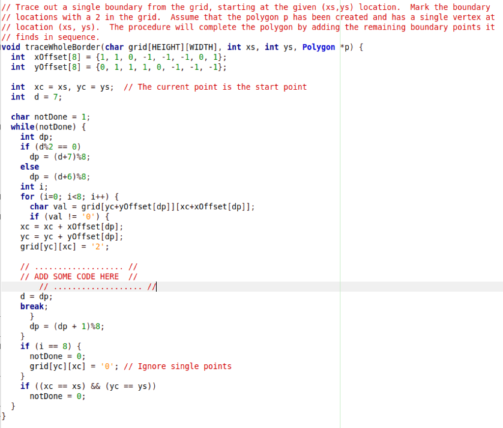 vertex along the polygon boundary. The polygon keeps track of the very