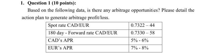  1. Question 1 (10 points): Based on the following data, is