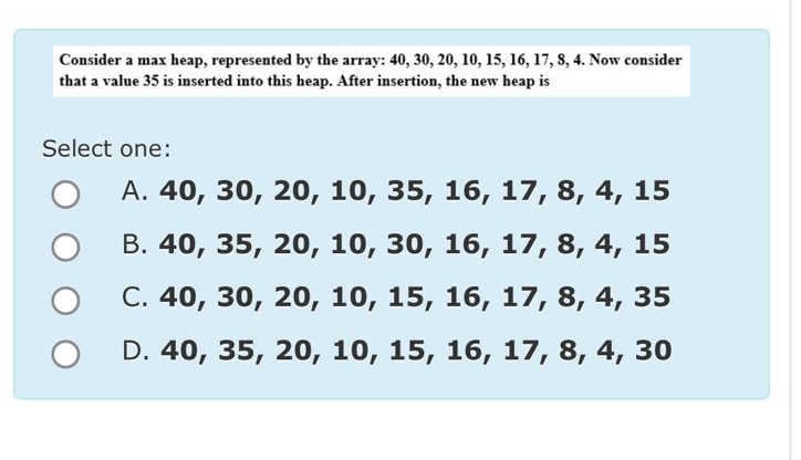  that a value 35 is inserted into this heap. After insertion,