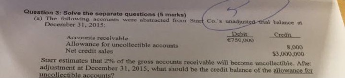  Question 3: Solve the separato questions (5 marks) (a) The following