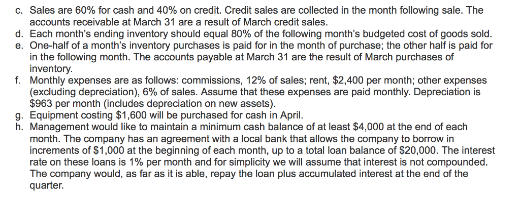 relate to the operations of Company, a wholesale distributor of consumer goods: