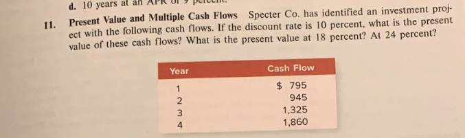  d. 10 yedi 3 CULPULUI. Present Value and Multiple Cash Flows