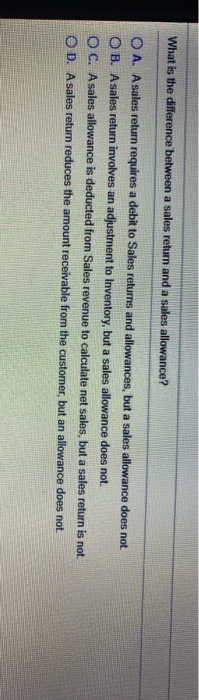  What is the difference between a sales return and a sales