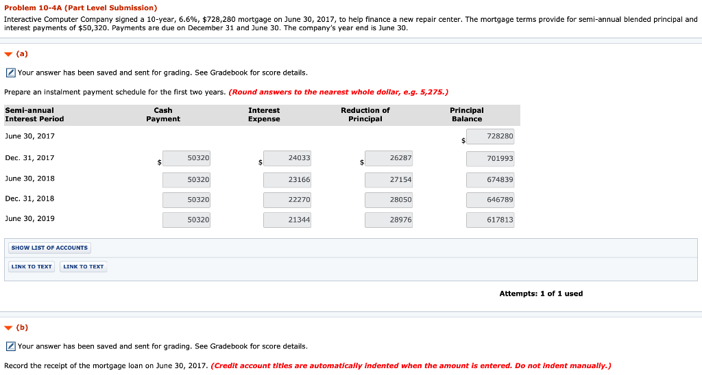 Problem 10-4A (Part Level Submission) Interactive Computer Company signed a 10-year,