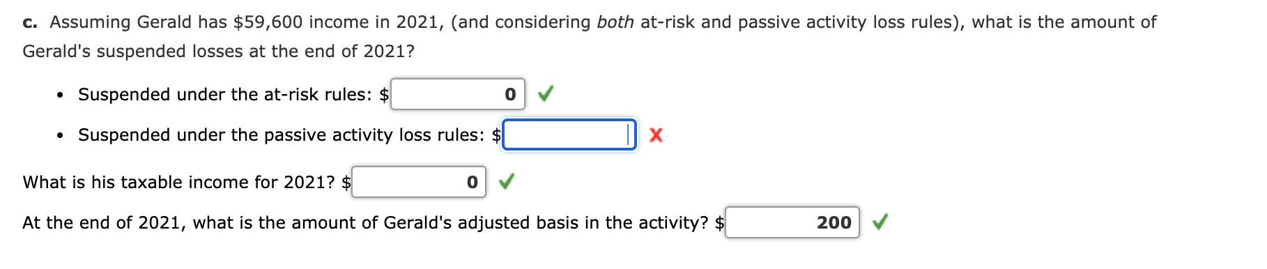 invested $198,000 in a passive activity, his sole investment venture. On January