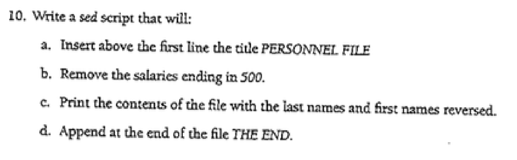 LINUX HELP! Hi, I need help on #10. This is a linux
