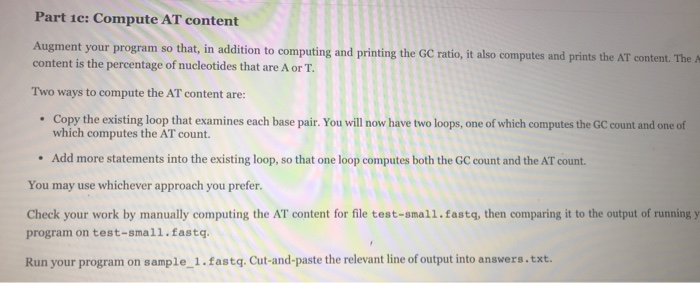  How would I compute the AT content using the existing GC