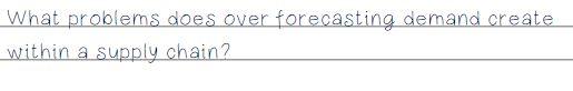 What problems does over forecasting demand create within a supply chain