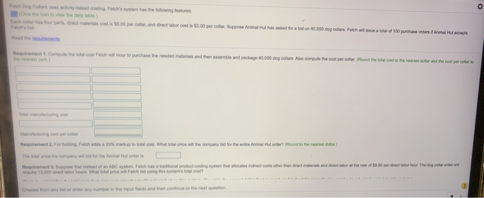  Dog Chesty based coding Fetch's system has the following features Each
