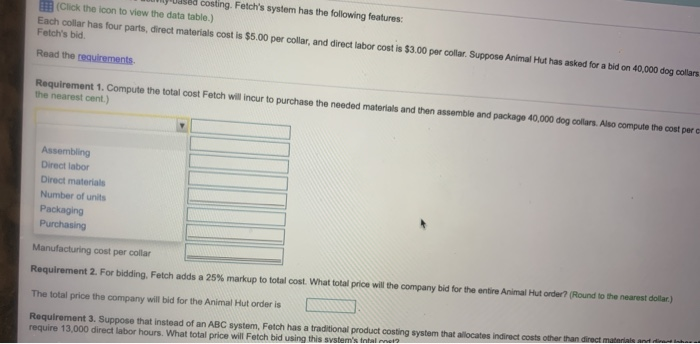 Felch will incut to purchase the needed materials and then assemble and