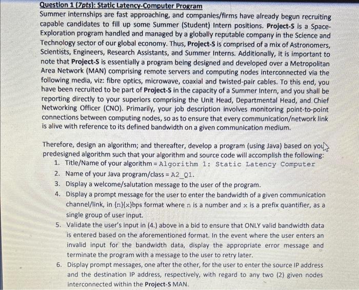 Please use basic Java Language Please use basic java language. Summer internships