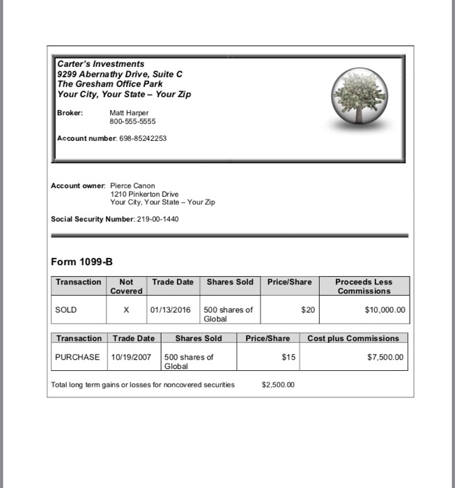 tax return you prepared for Pierce and Sharon Canon. Select the total