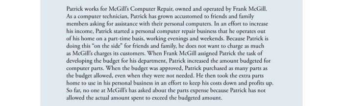 What is a good solution for this fraud case ?? Patrick works