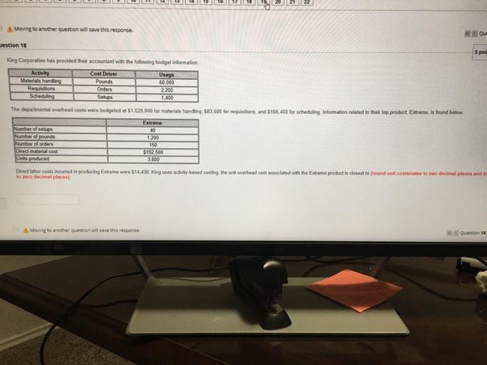  4. Moving to another question will save this response. estion 18
