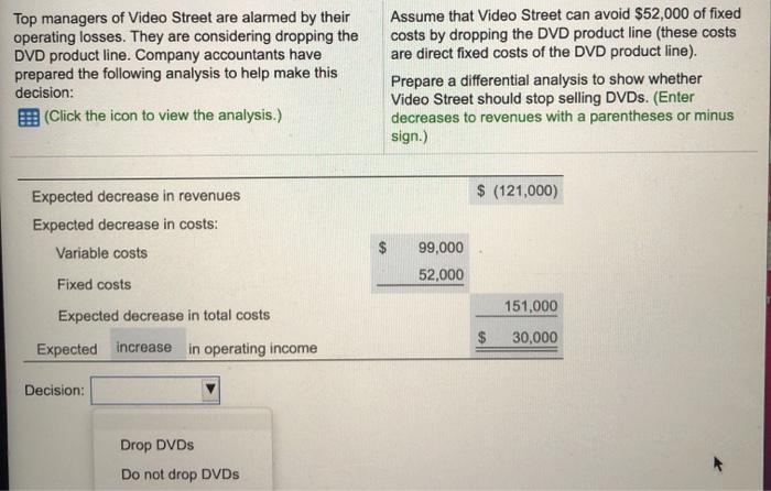  What is the decision? Drop DVD's or Do Not Drop DVD's?