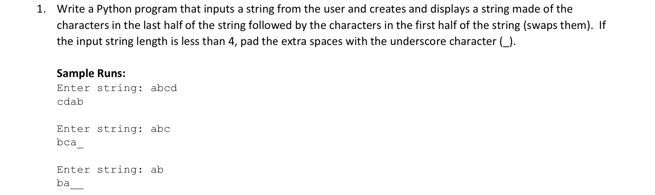  Write a Python program that inputs a string from the user