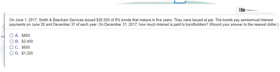 un- On June 1, 2017, Smith & Beecham Services issued $30,000
