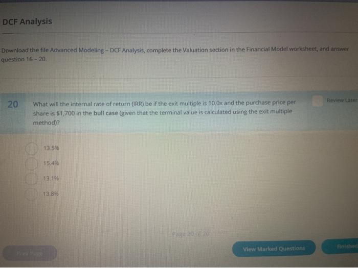  DCF Analysis Download the file Advanced Modeling - DCF Analysis, complete