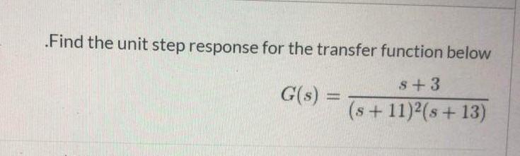 controll .Find the unit step response for the transfer function below
